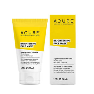 ACURE Brightening Face Mask | 100% Vegan | For A Brighter Appearance | Argan Extract & Chlorella - Detoxes, Conditions & Moisturizes | All Skin Types | 1.7 Fl Oz