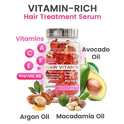Hussell Hair Treatment Serum - No Rinse with Argan Macadamia Avocado Oils - Vitamins A C E Pro B5 - Conditioner for Women & Men