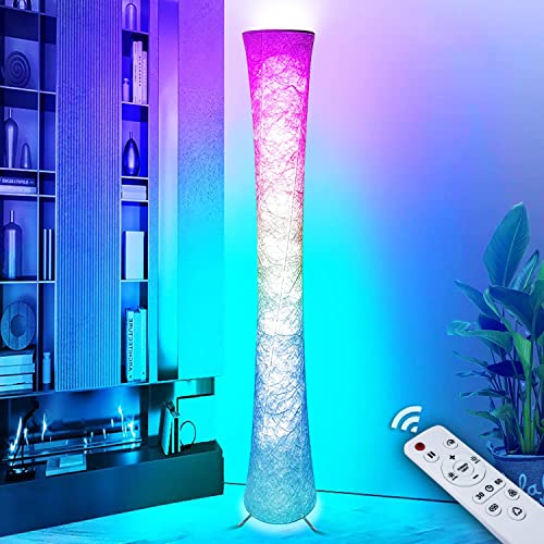 WORLD WIN Smart Led Floor Lamps, RGB Color Changing with APP & Remote Control, 62 Inch DIY Mode Music Sync Standing Modern Corner Lamp Decor for Living Room Bedroom Game, 1 Piece