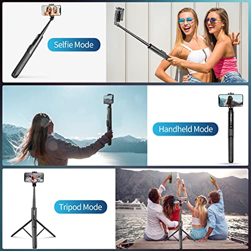 Sensyne 68" Phone Tripod, Lightweight All in One Selfie Stick Integrated with Wireless Remote Compatible with All Cell Phones for Selfie/Video Recording/Photo/Live Stream/Vlog（Black）