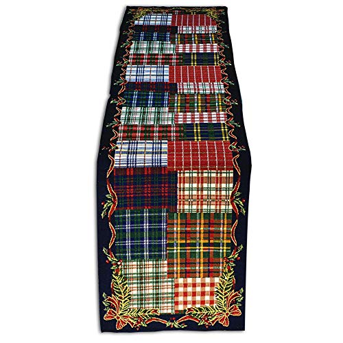 Homvare Christmas Table Setting Full Length Runner for Holiday Dinner, Friends & Family Gathering, Festivities, Cocktail Parties, Home Décor, Woven Tapestry 13”x72”