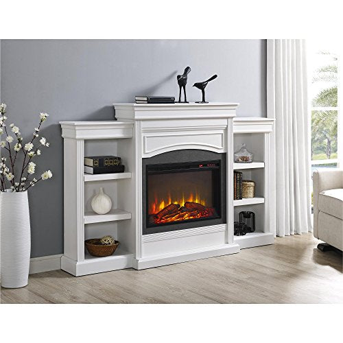 Ameriwood Home Lamont Mantel Fireplace, White,1815096COM