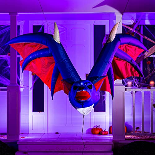 Joiedomi 4 FT Long Halloween Inflatable Hanging Giant Bat Inflatable Yard Decoration with Build-in LEDs Blow Up Inflatables for Halloween Party Indoor, Outdoor Decorations