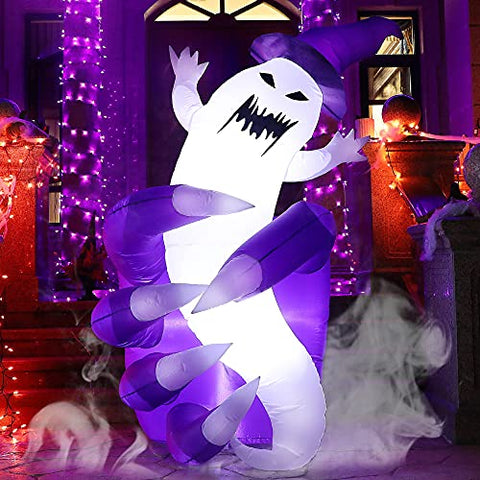 SAND MINE 5.6 FT Inflatable Hands Hold The Ghost, Halloween Inflatables Ghost, Halloween Blow Up Yard Decor Indoor Outdoor Decorations