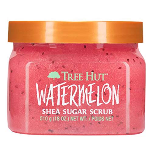 Tree Hut Watermelon Shea Sugar Scrub 18 Oz! Formulated With Watermelon, Certified Shea Butter And Collagen! Exfoliating Body Scrub That Leaves Skin Feeling Soft & Smooth! (Watermelon Scrub)
