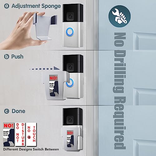 Do Not Disturb Doorbell Cover Do Not Ring Sticker Signs 2-Pack 3-Style Alternative to Do No Disturb Sign Fit Any Push Button or Video Smart Door bell（Wide Video Cover）