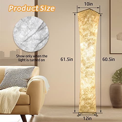 Adasea 61" RGB Floor Lamp, Soft Light Floor Lamp with Fabric Shade, Color Changing Lamp with Remote Control, Dimmable Standing Lamp for Livingroom Bedroom