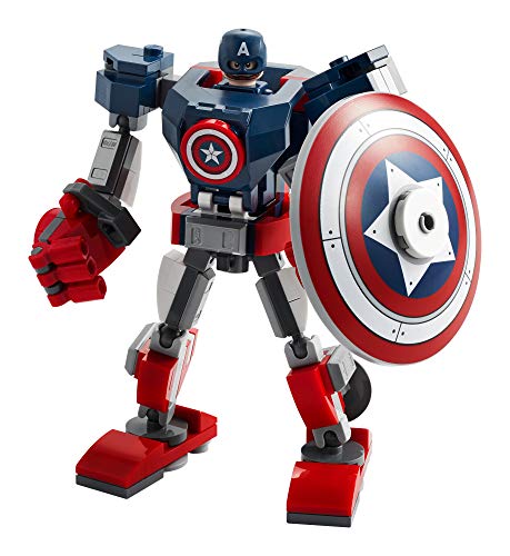 LEGO Marvel Avengers Classic Captain America Mech Armor 76168 Collectible Captain America Shield Building Toy, New 2021 (121 Pieces)