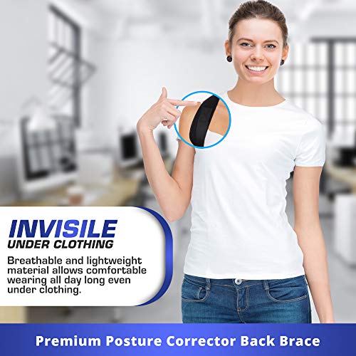 Posture Corrector For Men And Women - Adjustable Upper Back Brace For Clavicle To Support Neck, Back and Shoulder (Universal Fit, U.S. Design Patent)