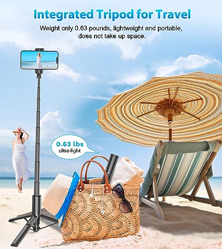 Gahenwo 60" Phone Tripod & Selfie Stick with Remote for Cell Phone 4"-7", Portable Smartphone Tripod Stand Compatible with iPhone Android, Lightweight Travel Tripod for Selfies Video Recording Vlog