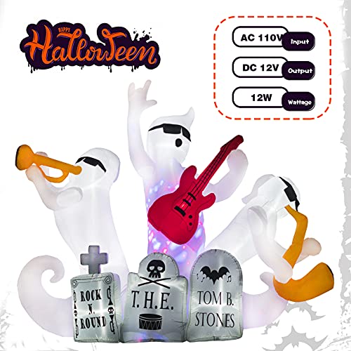 PARAYOYO 7Ft High Halloween Inflatable Decorations Ghost Rocking Band Guitarist Drummer Gravestone Tombstone with Flash Lights Blow up for Carnival Party Outdoor Yard Lawn Decoration