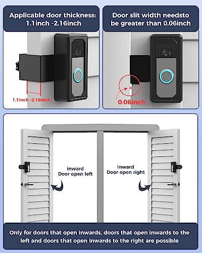 Anti-Theft Video Doorbell Mount No-Drill,Compatible with Blink Doorbell、Video Doorbell(2020 Release)、4、3/3Plus /2/1 Blink Video Doorbell Door Mount (Wireless Video Doorbell Mount Accessories