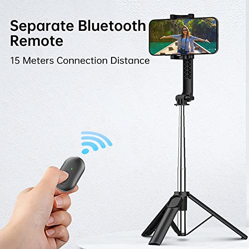 Colorlizard 39" Selfie Stick Tripod with Remote, Cellphone Tripod Stand, 6 in 1 Wireless Bluetooth Portable Selfie Stick for iOS & Android Devices for iPhone, Travel Accessories.