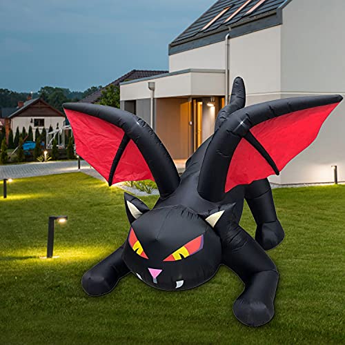 8ft Halloween Inflatables Outdoor Black Cat - Halloween Blow Up Yard Decorations with LED - Giant Halloween Decorations Clearance Yard Prop for Home,Party,Garden