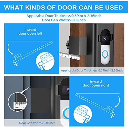 Anti-Theft Doorbell Mount Video Doorbell Door Mount for Apartment Door Compatible with Ring Video Doorbell 4/3/3 Plus/2/1/2020 2021 Pro Pro 2 No-Drill Mounting Bracket Holder for Blink