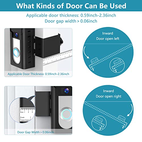 2023 Upgrade Anti-Theft Video Doorbell Mount, Not Block Doorbell Motion Sensor, KIMILAR Adjustable No-Drill Mounting Bracket Wedge Holder Accessories for Home Rentals Office Room