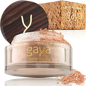 Vegan Mineral Powder Foundation Light to Full Coverage, Natural Foundation for Natural-Looking , Mica Mineral Foundation, Cruelty Free, No Chemicals by Gaya Cosmetics(MF5)
