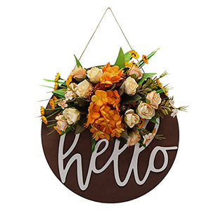 Fall Wreaths,Fall welcome sign for front door, Wooden Hanging Sign for Front Porch Fall Wreaths for Front Door Decorations for Christmas,Restaurant , Fall Outdoor-008