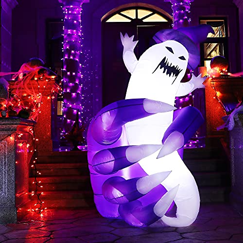SAND MINE 5.6 FT Inflatable Hands Hold The Ghost, Halloween Inflatables Ghost, Halloween Blow Up Yard Decor Indoor Outdoor Decorations