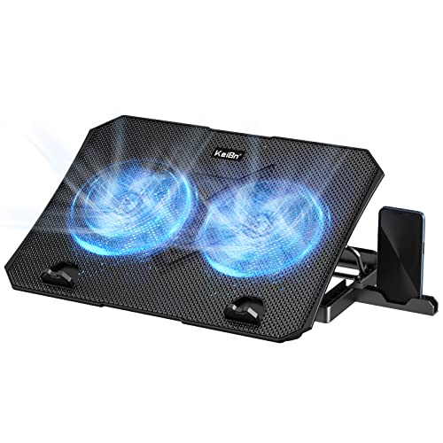 KeiBn Laptop Cooling Pad, Gaming Laptop Cooler 2 Fans for 10-15.6 Inch Laptops, 5 Height Stands, 2 USB Ports (S039)