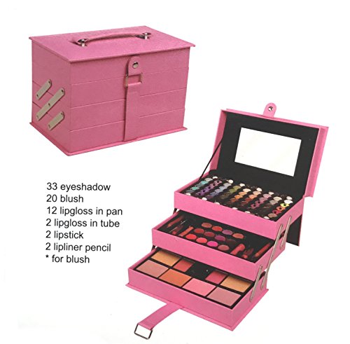 BR All In One Makeup Kit (Eyeshadow, Blushes, Powder, Lipstick & More) Holiday Gift Set (LightPink)