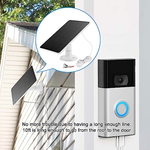 Solar Panel for Ring Doorbell Solar Panel Camera Charger Cable Compatible with Ring Video Doorbell 2, Video Doorbell 3, Video Doorbell 3+, Video Doorbell 4 and Video Doorbell Plus, Eufy Doorbell 2K