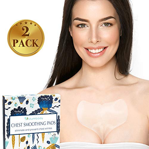Blumbody Chest Wrinkle Pads - Decollete Anti Cleavage Wrinkles Silicone Pad Set of 2 Reusable Patches for Skin Lines Prevention - Overnight Wrinkle Remover Treatment while Sleeping