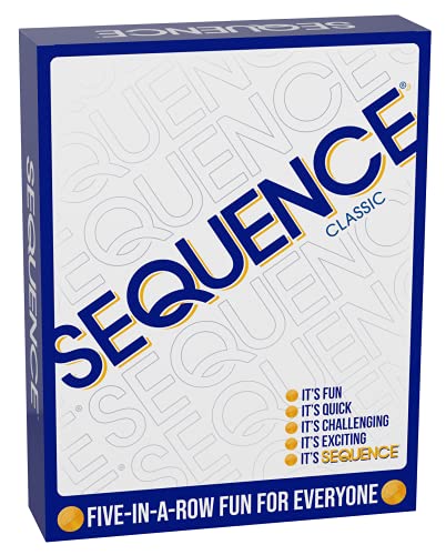 SEQUENCE- Original SEQUENCE Game with Folding Board, Cards and Chips by Jax ( Packaging may Vary ) White, 10.3" x 8.1" x 2.31"