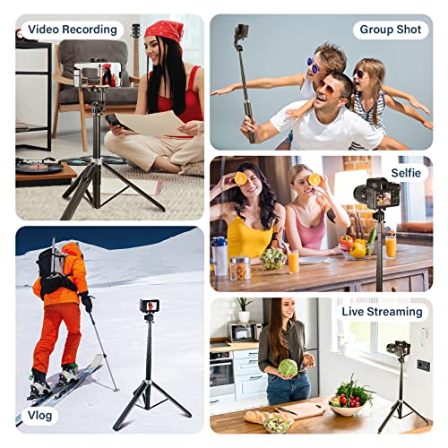 iFongsh 3-in-1 Extendable Selfie Stick with Detachable Remote & Phone Holder - 62" Phone Tripod Stand for iPhone 14/13/12 Pro Max, Samsung, GoPro - Perfect for Photography and Video Recording