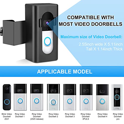 Anti-Theft Doorbell Mount Video Doorbell Door Mount for Apartment Door Compatible with Ring Video Doorbell 4/3/3 Plus/2/1/2020 2021 Pro Pro 2 No-Drill Mounting Bracket Holder for Blink