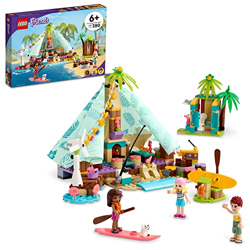 LEGO Friends Beach Glamping 41700 Building Kit; Creative Gift for Kids Aged 6 and up Who Love Nature Toys and Popular Glamping Trips (380 Pieces)