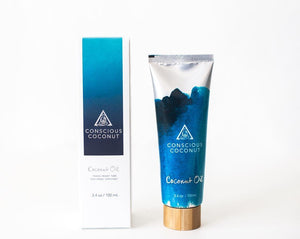 Coconut Oil Travel Tube by Conscious Coconut - NEW PACKAGING | Fair Trade, Organic, Small Batch, Cold Pressed, Virgin Coconut Oil