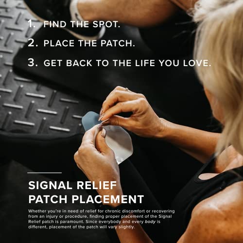 SIGNAL RELIEF Patch & Adhesive Bundle, Natural Extra Strength Relief for Any Ache or Soreness, Reusable Wellness Patches, Muscle Recovery, Easy Adhesive Application (Aqua, 3.5" + 10 Adhesive Patches)