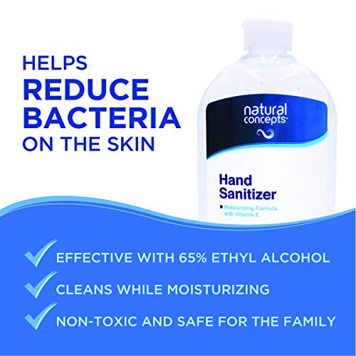 Natural Concepts Hand Sanitizer Gel, Bulk Pack of 4, 32 oz Bottles, 65% Ethyl Alcohol, Protect Against Germs On-The-Go with a Refreshing Vitamin E Formula