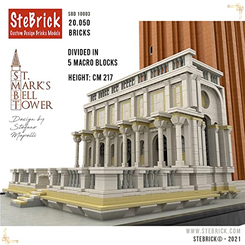 PEXL Architecture St-Marks Bell Tower Model Kit, 20050 Pieces Modular MOC Building Set for Adult, Compatible with Lego
