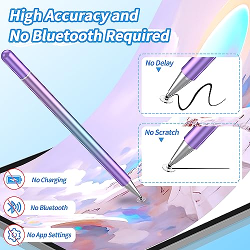 Stylus Pens for Touch Screens(2 Pcs), 2-in-1 High Precision Stylus Pen for iPad, Stylus Pencil Compatible with iPad/Android/Tablet/iPhone and All Capacitive Touch Screens