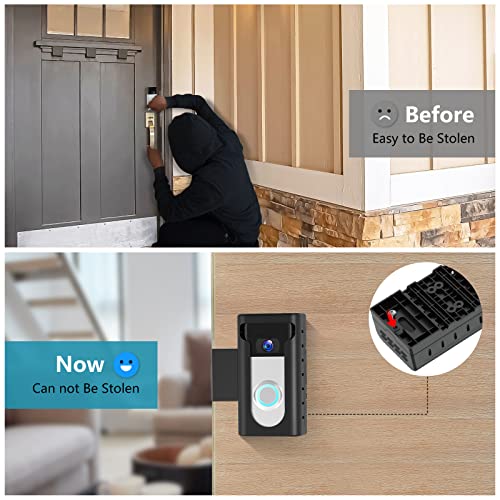 2023 Upgrade Anti-Theft Video Doorbell Mount, Not Block Doorbell Motion Sensor, KIMILAR Adjustable No-Drill Mounting Bracket Wedge Holder Accessories for Home Rentals Office Room