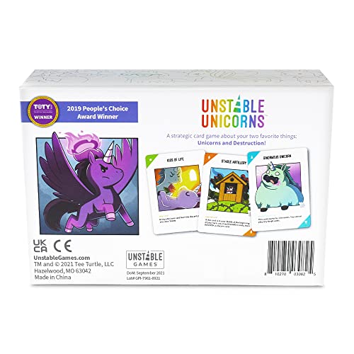 TeeTurtle Unstable Unicorns Card Game - A strategic card game and party game for adults & teens