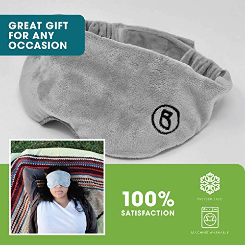 BARMY Weighted Sleep Mask for Women and Men, Weighted Eye Mask for Sleeping, Eye Cover That Blocks Out Light to Help Relaxation and Night Sleep, Comfortable Blackout Sleeping Mask, 0.8lbs, Gray