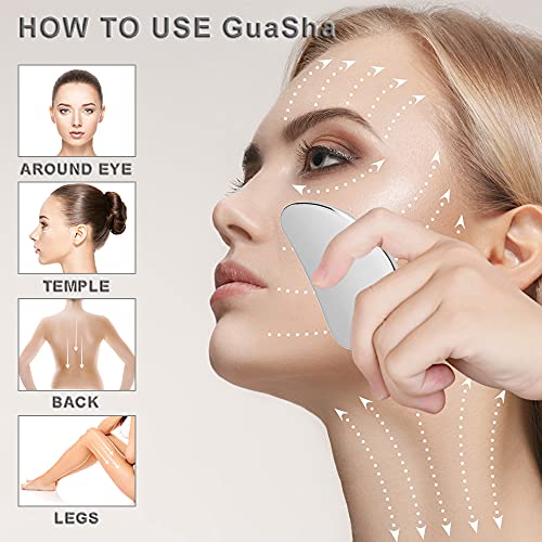 Gua Sha Facial Tools Stainless Steel Scraping Massage Tool for Face Stainless Steel Gua Sha Tool