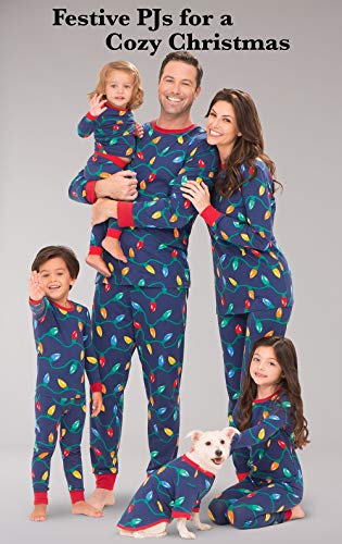 PajamaGram Matching Christmas PJs for Family, Christmas Lights, Women 1X / 16-18 Blue