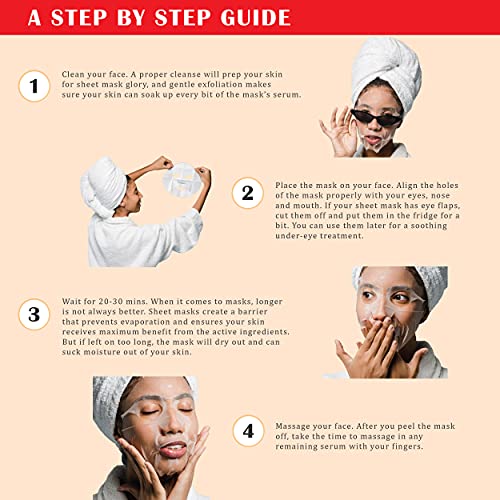 Korean Vegan Face Masks for Skin Care [25 Sheets & Peeling Mitten Kit] - Korean Facial Skin Care & Beauty Product, Sunflower Moringa Baobab Green Moisturizing Facial Masks Natural Face Care for Women [5x5 Masks + Mitten]