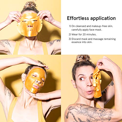 24K Gold Face Mask (6-Pc) - Vegan Gold Facial Mask - Boosting Collagen Facial Mask - Gold Mask - Energizing Gold Mask For Face by grace and stella