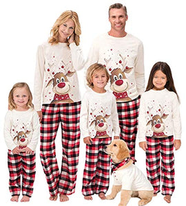 Family Matching Christmas Pajamas Set, Cute Elk Sleepwear for Boys Girls Dad Mum (Dad, Large, l)