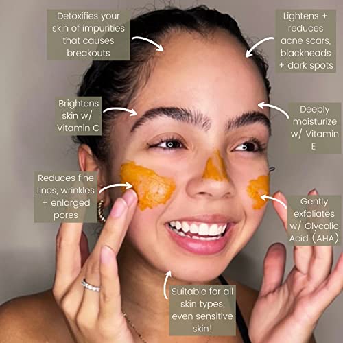 Earthly Garden Pumpkin Enzyme Face Mask | 4oz Natural & Vegan Exfoliating Enzyme Mask to Brighten & Lighten Dullness, Acne Scars, Dark Spots | Moisturizing | Anti-Aging | Reduce Fine Lines + Wrinkles | Enlarged Pores | For Sensitive Skin, Dry Skin, All Sk