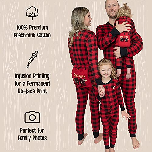 Lazy One Flapjacks, Matching Pajamas for The Dog, Baby, Kids, Teens, and Adults (Plaid Bear Cheeks, 6 MO)