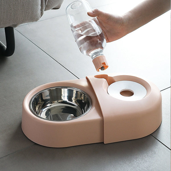 Dogs Cats Bowl and Drinking Fountains with Automatic Water Outlet