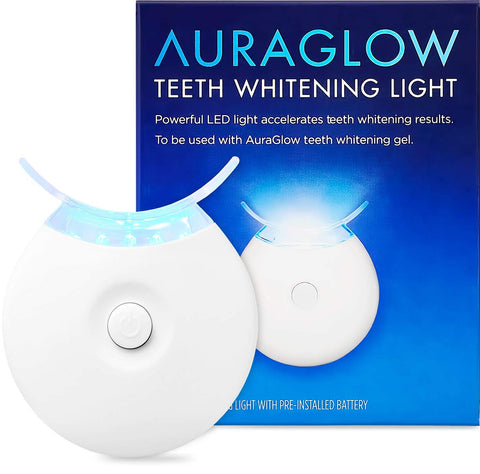 AuraGlow Teeth Whitening Accelerator Light, 5x More Powerful Blue LED Light, Whiten Teeth Faster