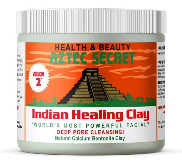 Aztec Secret - Indian Healing Clay - 1 lb. | Deep Pore Cleansing Facial & Body Mask | The Original 100% Natural Calcium Bentonite Clay - New! Version 2