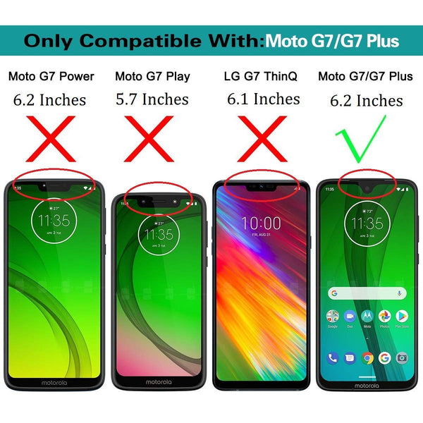 Case for Moto G7 / Moto G7 Plus,[Built-in Screen Protector] Rose Gold